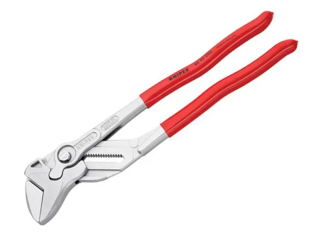 Knipex Pliers Wrench PVC Grip 300mm Smooth Parallel Jaws KPX8603300