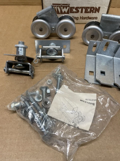 Barn Door Roller Hanger, 2-1/8" Ball Bearing Wheels Pair Western Products 107-L 4