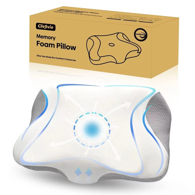 Cooling Neck Pillows Support,Odorless Cervical Pillow,Contour Memory Foam Pillow