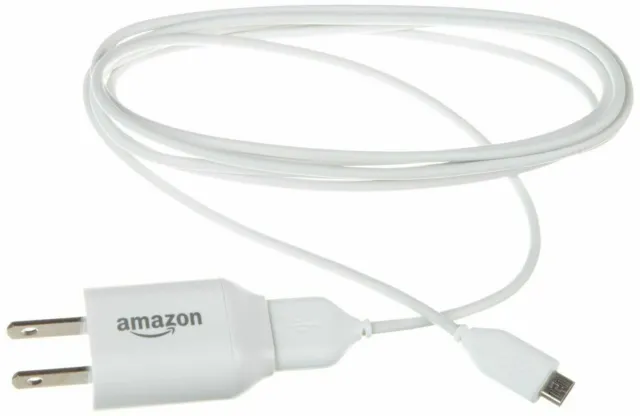 White AC Power Adapter Home Travel Wall Charger + USB cable For Amazon Kindle