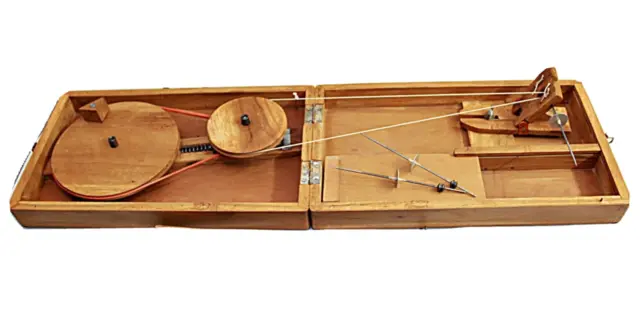 Reviving Gandhi's Legacy Wooden Box Charkha , Spinning Wheel With Extra Spindle
