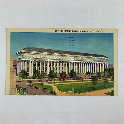 Postcard New York Albany NY State Education Building 1946 Posted Linen