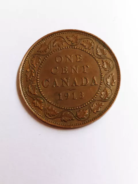 1913 Canada 1c Large Cent King Georgius V 2