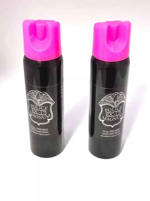 2 Police Magnum 4oz H Pink Safety Lock pepper spray Protection CLOSEOUT SALE