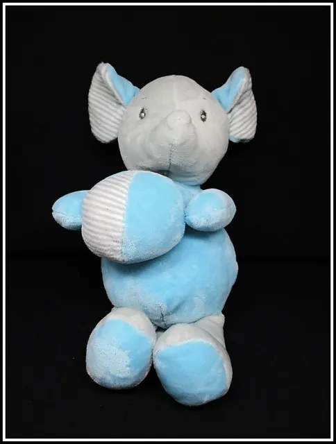 Doudou Éléphant - Bleu Gris - Balle - Grelot - Tom & Kiddy - Bisous D'ange