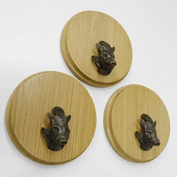 3 Pieza Keilerschilder Redondo Claro Af 13 CM Con 3 X Pequeño Jabalí Cabeza