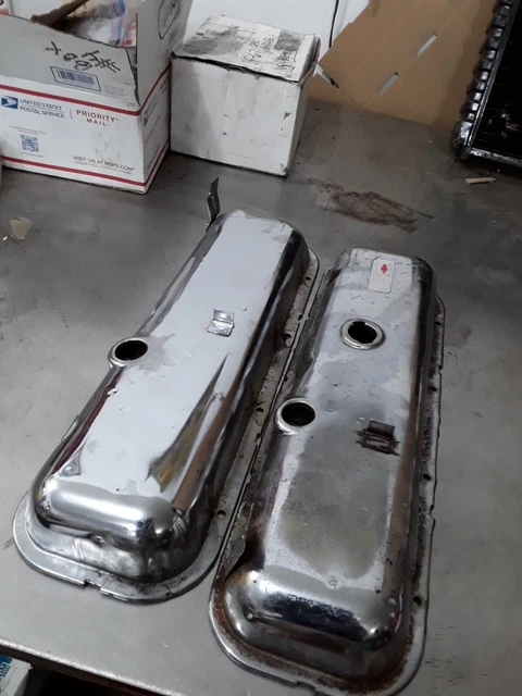 1968 1969 Corvette Camaro Big Block Chevy 427 Valve covers Chrome  GM OEM