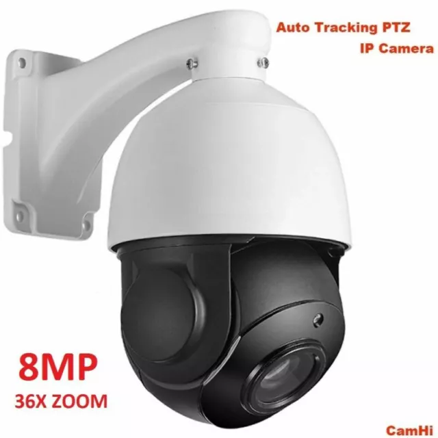 CamHi 36X ZOOM 8MP 4k POE Humanoid Auto Track IR MIC Card PTZ Speed IP Camera 2