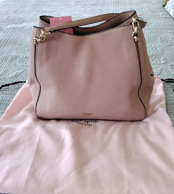 Kate Spade Triple Compartment Shoulder Bag Tote Rose Pink Leather New with Tag