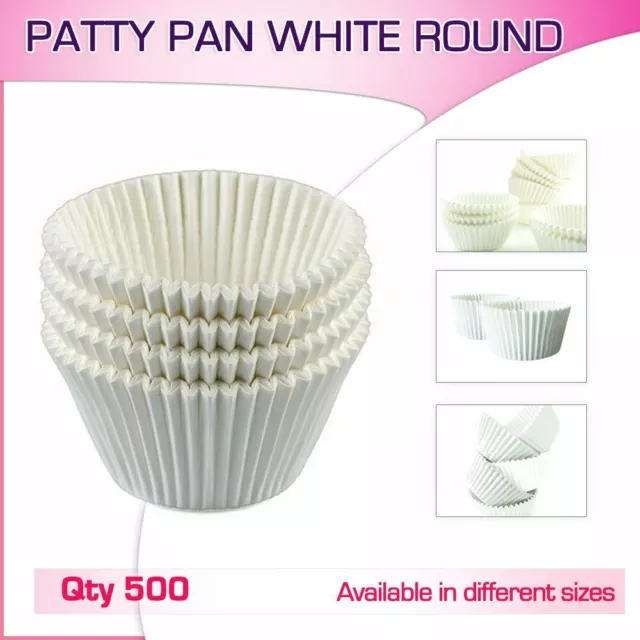 Patty Pans Muffin Cases Liners White 500/Pk Cake Boards Cupcake Wedding Boxes