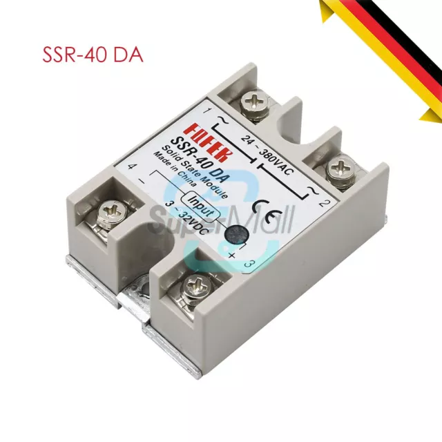 SSR-40DA 40A Solid State Relay Module DC3-32V To AC 24-380V 250V For Arduino