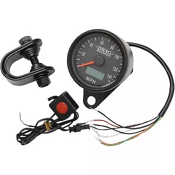 Drag Specialties 2210-0257 Matte Black Programmable Mini Electronic Speedometer