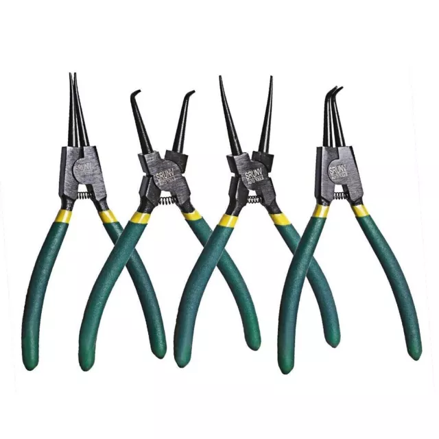 Portable 7" Internal External Retaining Clips Snap Ring Circlip Pliers 4pcs Set