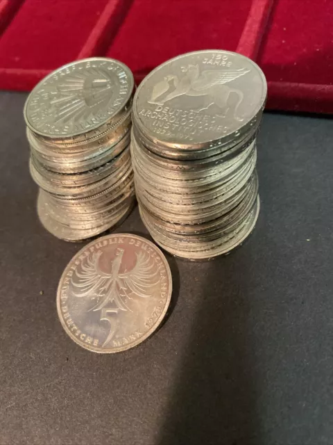 5 DM Sammlung Gedenk Münzen Konvolut Silber BRD Deutschland Geld