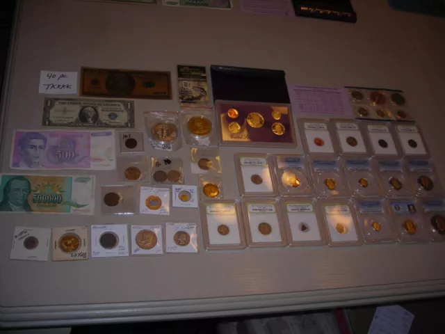 40 PCGS slabbed coin lot unc,gem bu,silver,Commemorative,IKE,mint & proof set