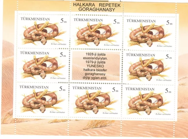 SERPENTI - SNAKES TURKMENISTAN 1994 sheetlet