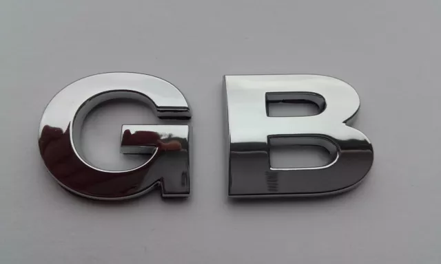 New Chrome 3D Self-adhesive Car Letters badge emblem sticker Spelling GB