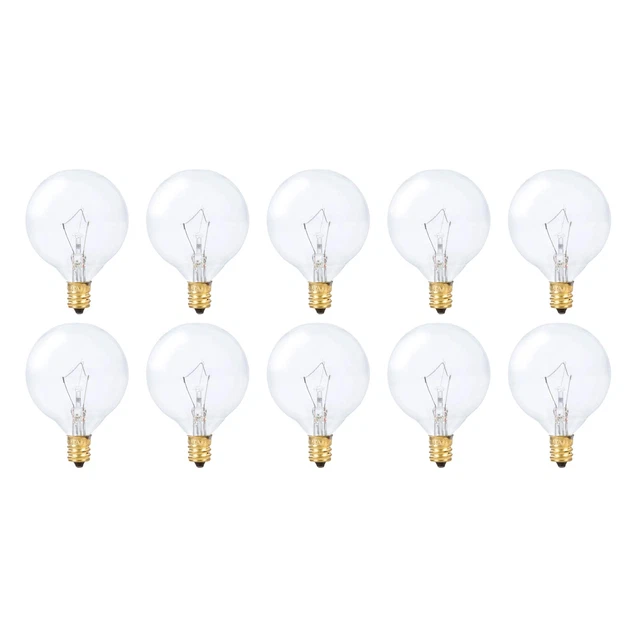 Small Globe G16.5 round Bulb 40W E12 Candelabra Base