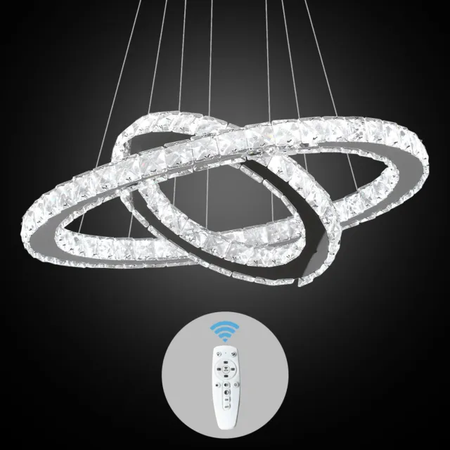 Dimmbar LED K9 Kristall Kronleuchter Pendelleuchte Deckenlampe mit Fernbedienung