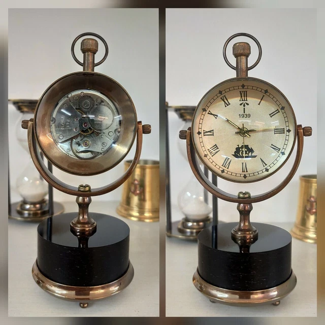 Antiguo Reloj de Escritorio Mecánico Vintage Mesa Regalo Decorativo