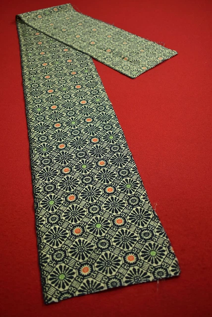 Vintage Japanese Kimono Fabric Wool Antique Boro Kusakizome Dyed 50"/KE03/55