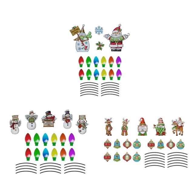 Safe Christmas Car Magnetic Sticker Reflective Light Bulb Dwarf Sticker Line Set
