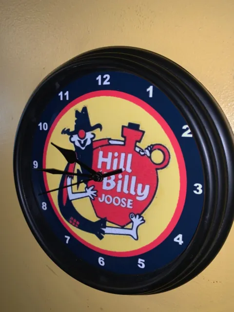 Hill Billy Joose Soda Fountain Diner Kitchen Advertising Man Cave Clock Sign