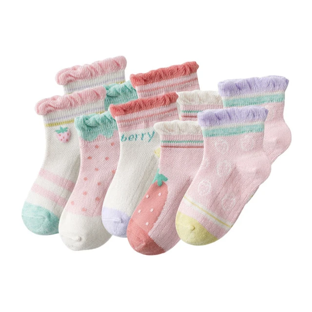 5 paia calze corte creative bambini calze resistenti all'usura mesh calze estive