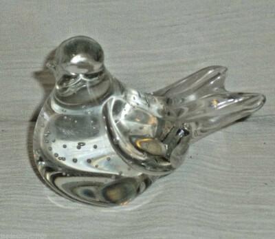 Abbott Vetro Uccello Fermacarte Bullicante Bolle Da Abbott Figurina Vintage 8.3cm 
