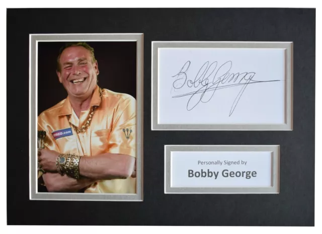 Bobby George Signed Autograph A4 photo mount display Darts Sport AFTAL COA