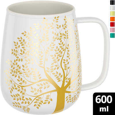 in porcellana misura XXL 600 ml Amapodo colore: Bianco Tazza da tè con coperchio e colino 