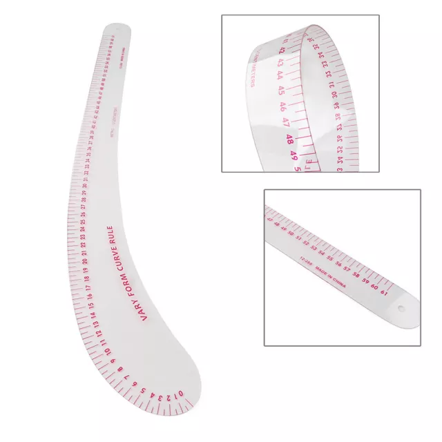 Plastic Curve Ruler 61cm 1.2mm Thick Flexible Plastic Multi Purpose Making Tool