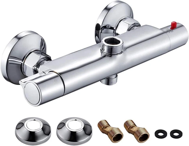 Mitigeur Thermostatique de Douche 2 Sorties Haute et Basse Robinet Mélangeur...