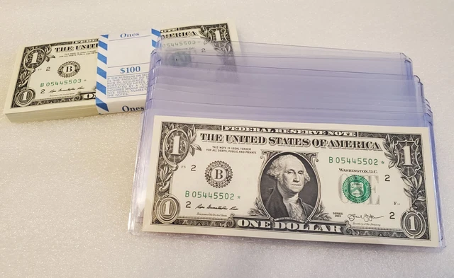 2013 B Series $1 Dollar Star Note ✯ BEP, Duplicated Serial #, Fresh GEM UNC Note