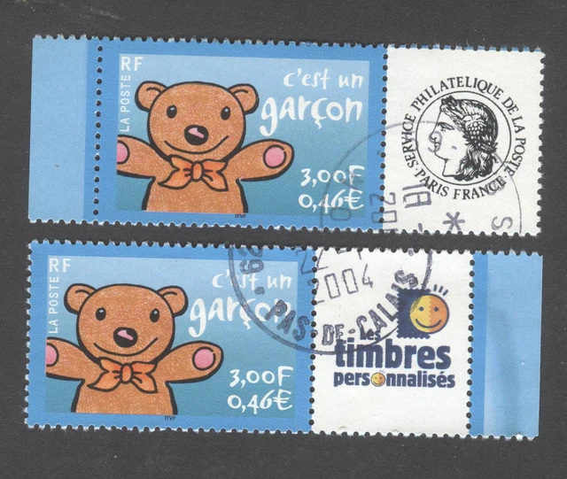 France - Timbres Personnalisés oblitérés N°3431 - Cachets ronds - TB