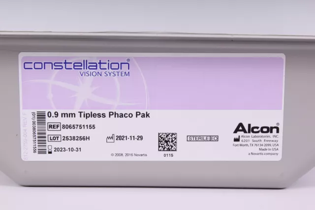 ALCON CONSTELLATION - 0.9mm Tipless Phaco Pak - 8065751155 / Expire 2023-10 2