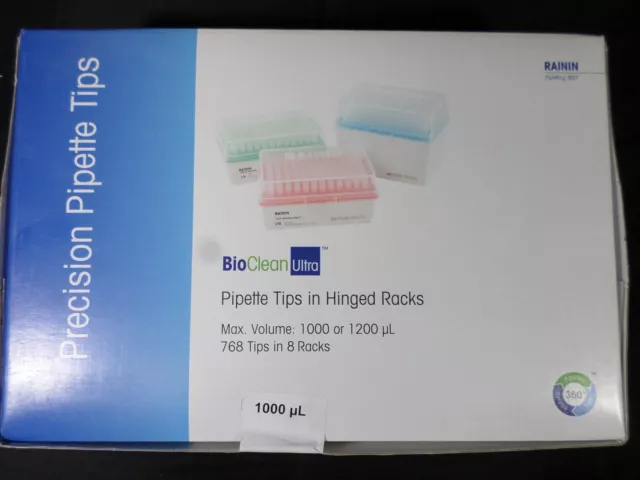 RAININ Mettler Toledo BioClean Ultra Pipette Tip Racks 1000µL 768 Tips 30389217