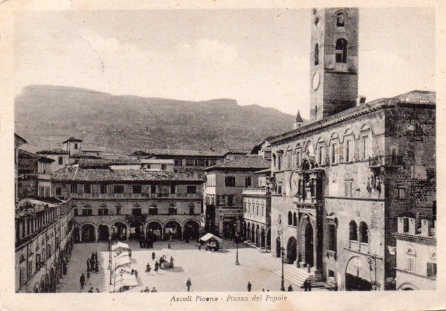 Cartolina Ascoli Piceno Piazza Del Popolo Viagg.anni 50
