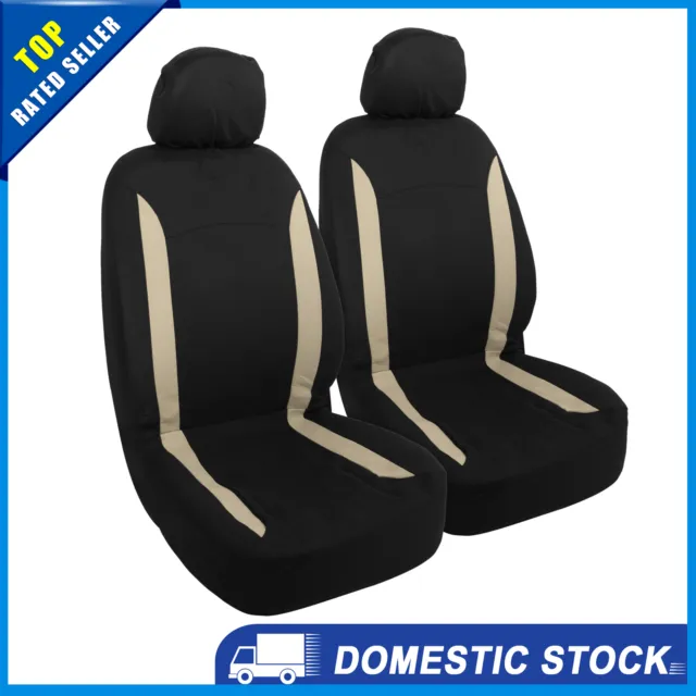 Pack of 2 Universal Car Seat Covers Head Rest Washable Flat Padding Polyester