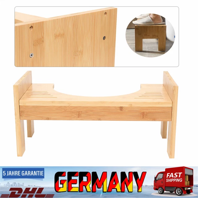 Sgabello WC ausilio WC antiscivolo sgabello WC sedia WC bambù nuovo!