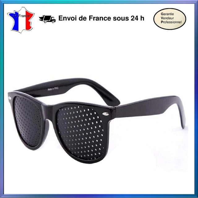 Lunettes à Trous Sténopé Grille Amélioration Vision Myopie Noir