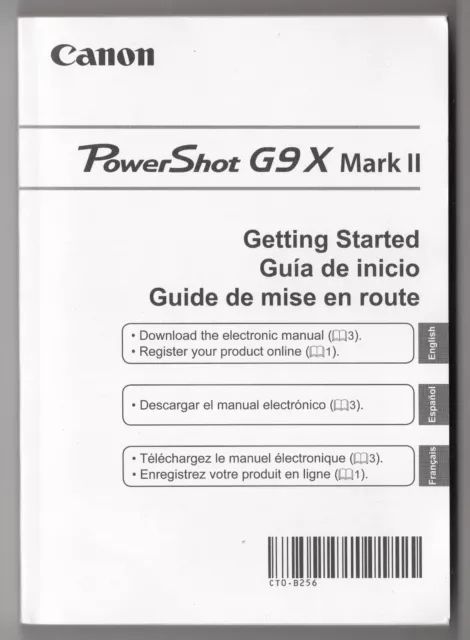 Canon PowerShot G9x Mark II Genuine Getting Started Camera Instruction Manual