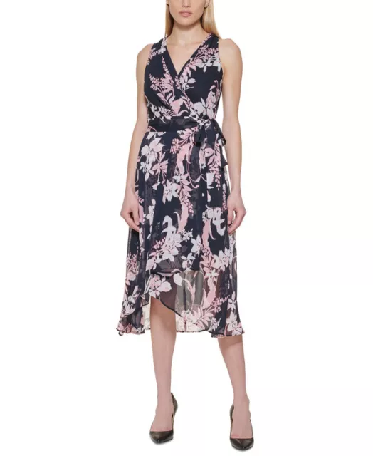 Tommy Hilfiger Women's Petite Floral-Print Midi Dress (English Rose, P/6)