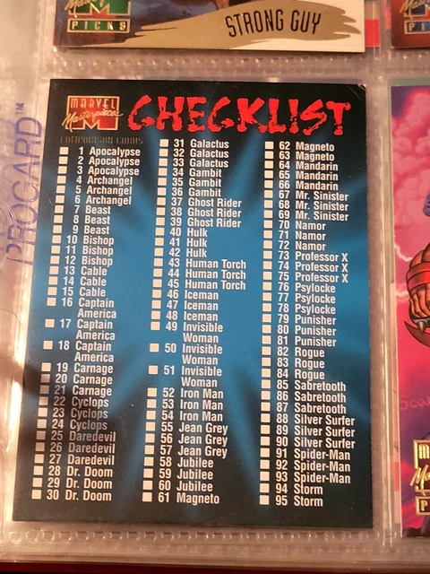 1995 Marvel Masterpieces Base Set + E-Motion Signatures - Pick your cards