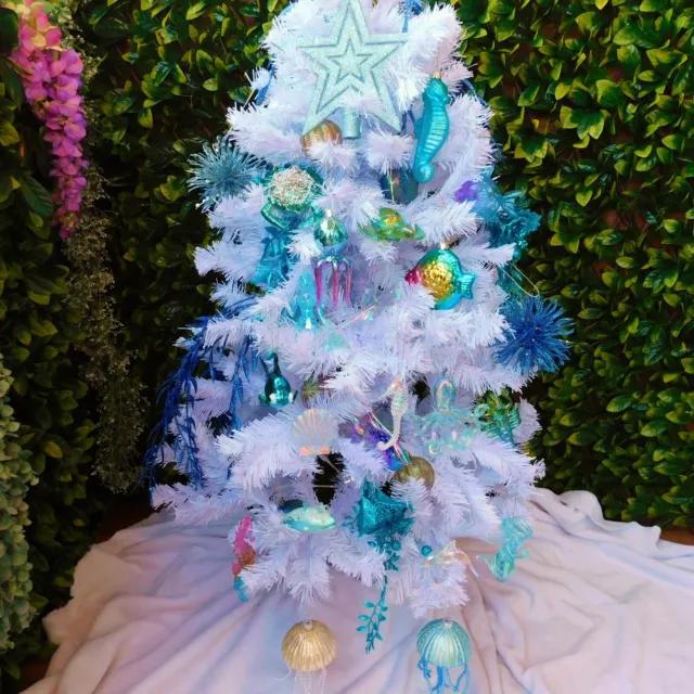 Weihnachtsbaum hängende Dekorationen unter dem Meer Kreaturen Ozeanleben blau grün