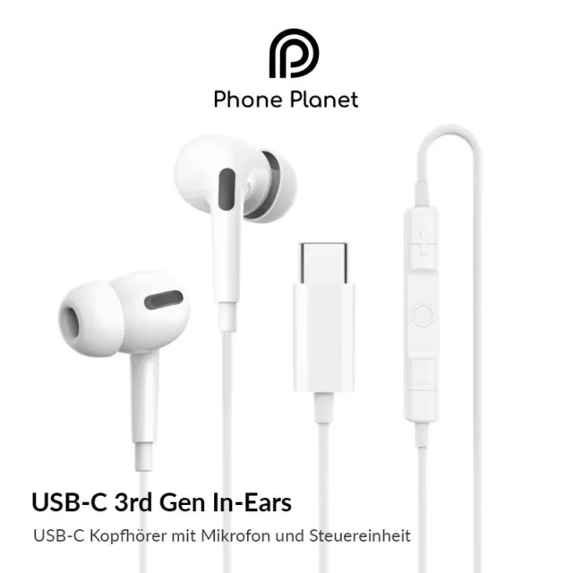 Phone Planet EarBuds Pro USB Typ-C In-Ear Kopfhörer Stereo Headset weiß 3rd Gen