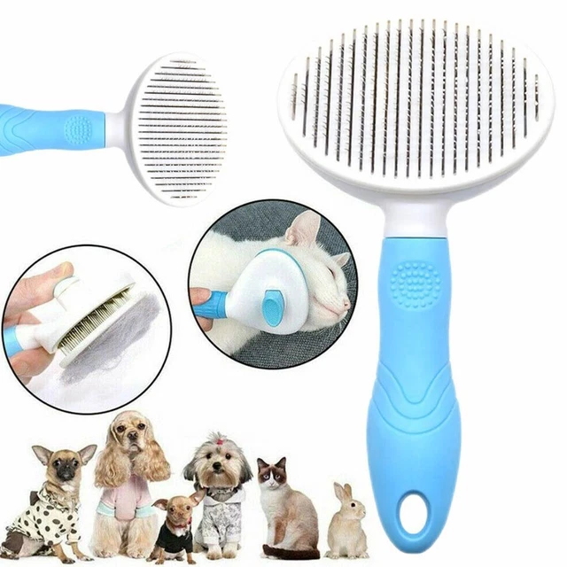 Pet Dog Cat Clean Grooming Self Cleaning Slicker Brush Remover Comb Hair M9G9