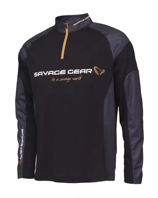 Savage Gear Tournament Gear Shirt 1/2 Zip Fishing Clothing All Sizes Available