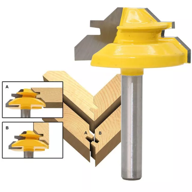 1/4"" Shank Lock Miter Glue Joint Router Bit 45 Degree Woodwork Cutter USA