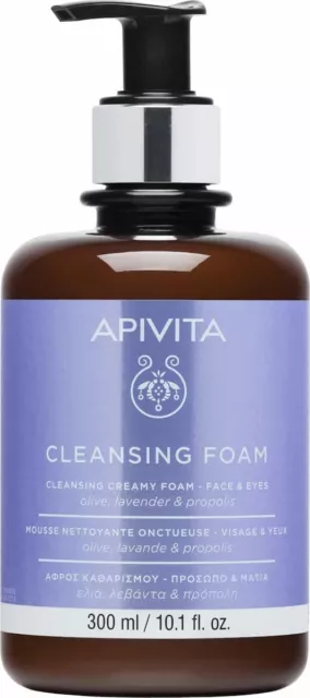 Apivita Cleansing Foam Face And Eyes With Olive & Lavender All Skin Types 300ml